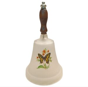 Vintage Westmoreland frosted glass butterfly bell